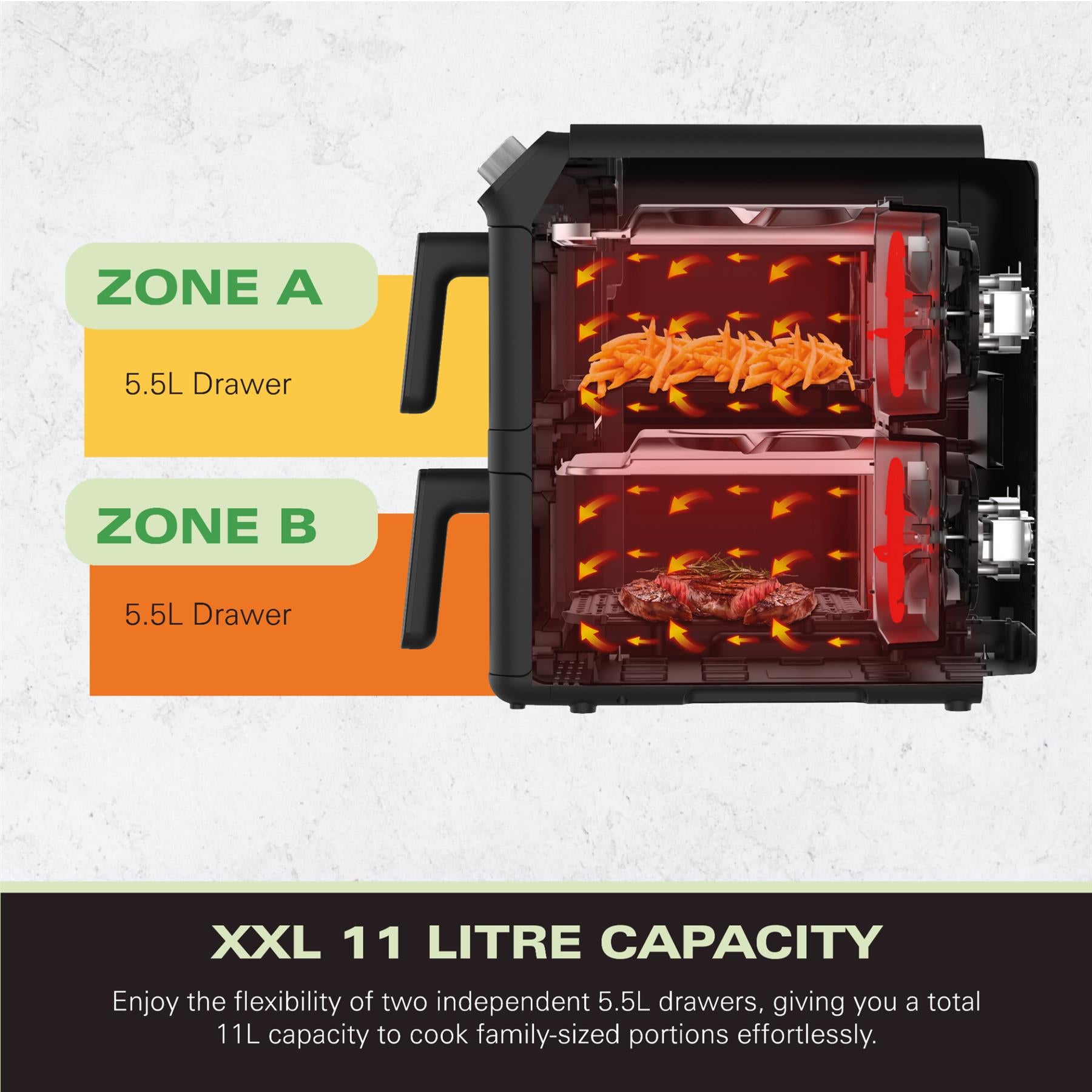 XXL Dual Stack 2 Drawer Air Fryer