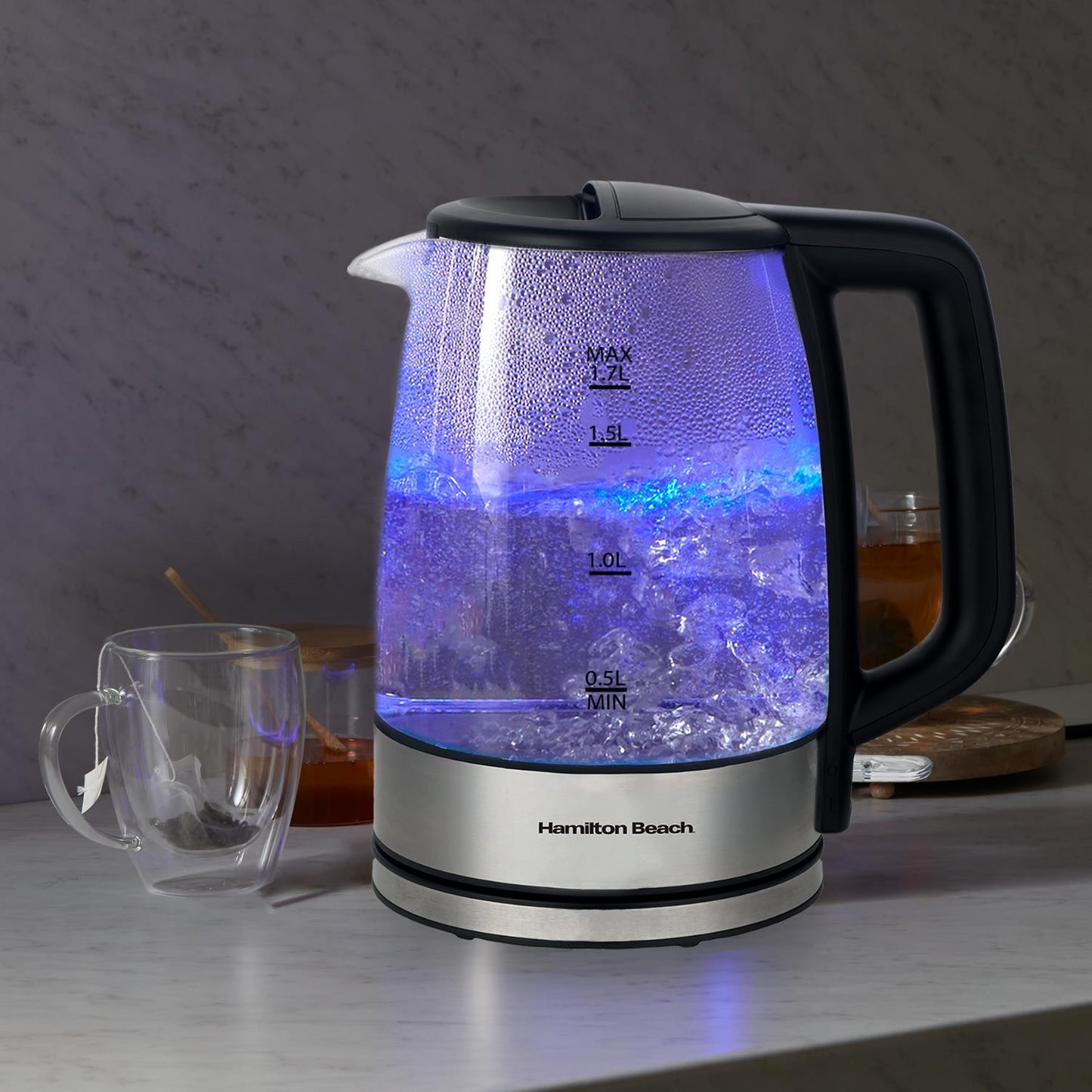 Hamilton Beach 1.7L Illuminating Glass Kettle