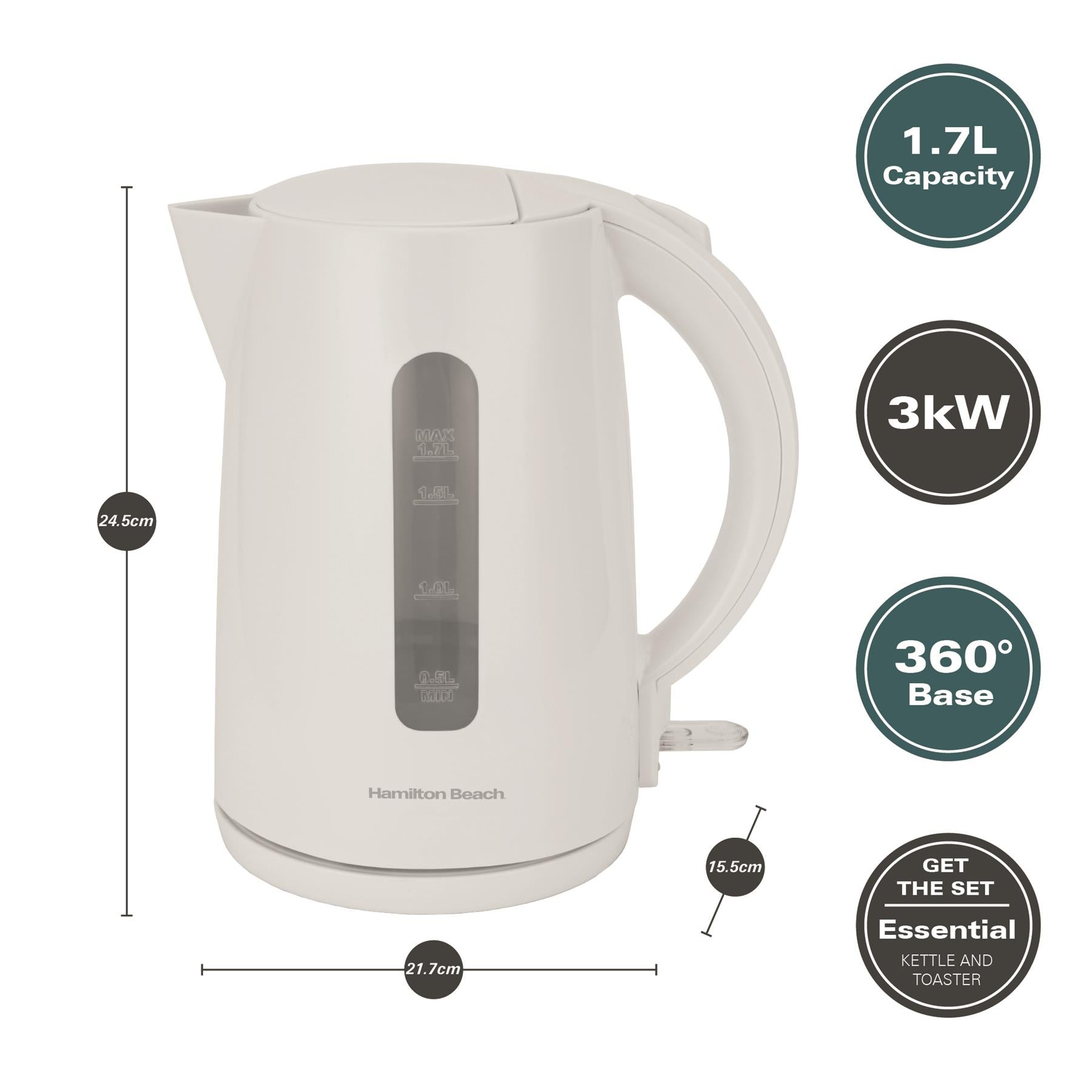 Essential 1.7L Rapid Boil Kettles