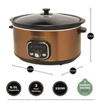Hamilton Beach 6.5L Digital Slow Cooker - Copper