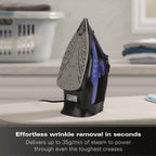 Hamilton Beach Pro SteamMax 3000w Steam Iron - Blue & Black - Hamilton Beach UK