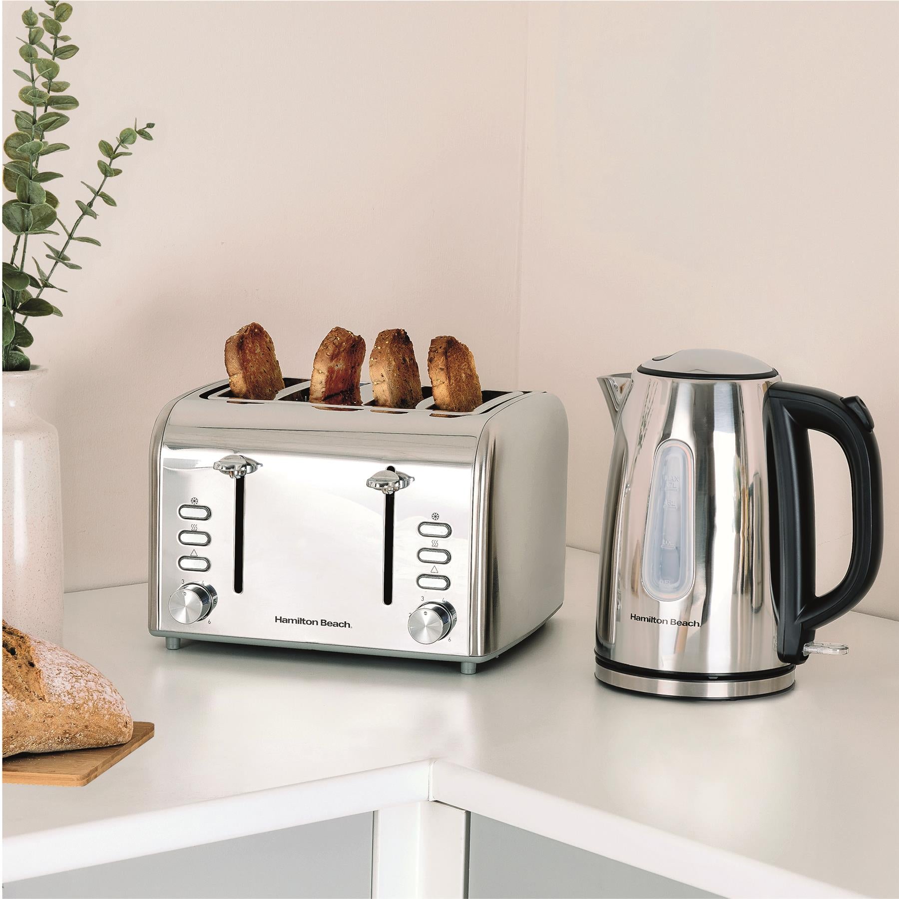 Rise Kettle & 4 Slice Toaster Set - Polished