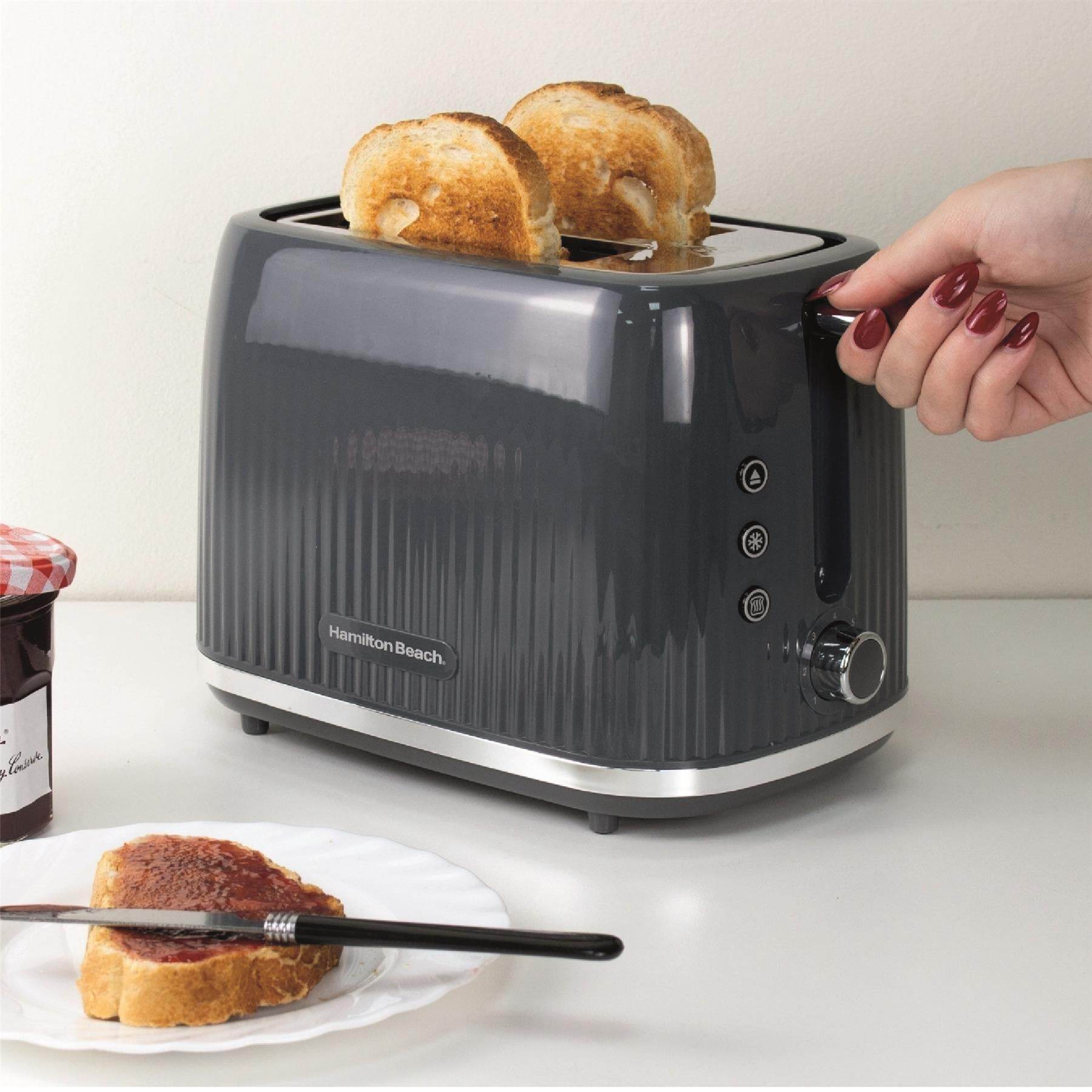 Hamilton Beach Miami 2 Slice Toaster Charcoal Grey - Hamilton Beach UK