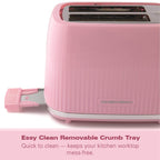Hamilton Beach Miami 2 Slice Toaster Flamingo Pink - Hamilton Beach UK