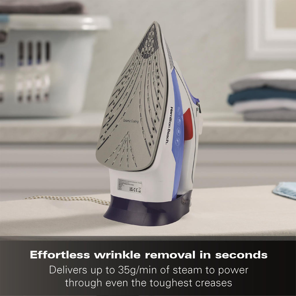 Pro SteamMax 3000W Steam Iron - White & Blue