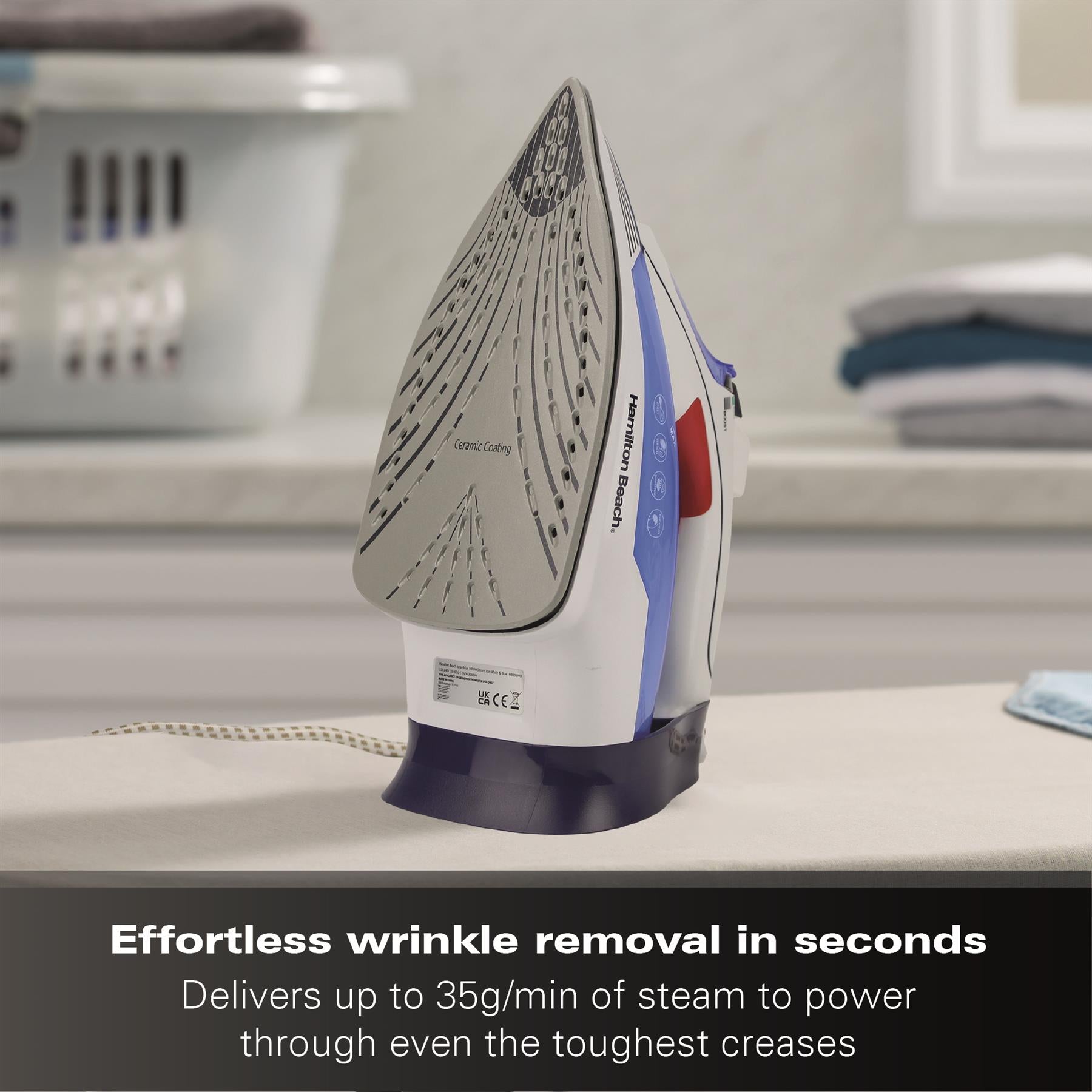 Pro SteamMax 3000W Steam Iron - White & Blue