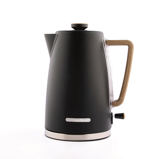 Hamilton Beach Scandi 1.7L Kettle Matte Black with Wood Effect