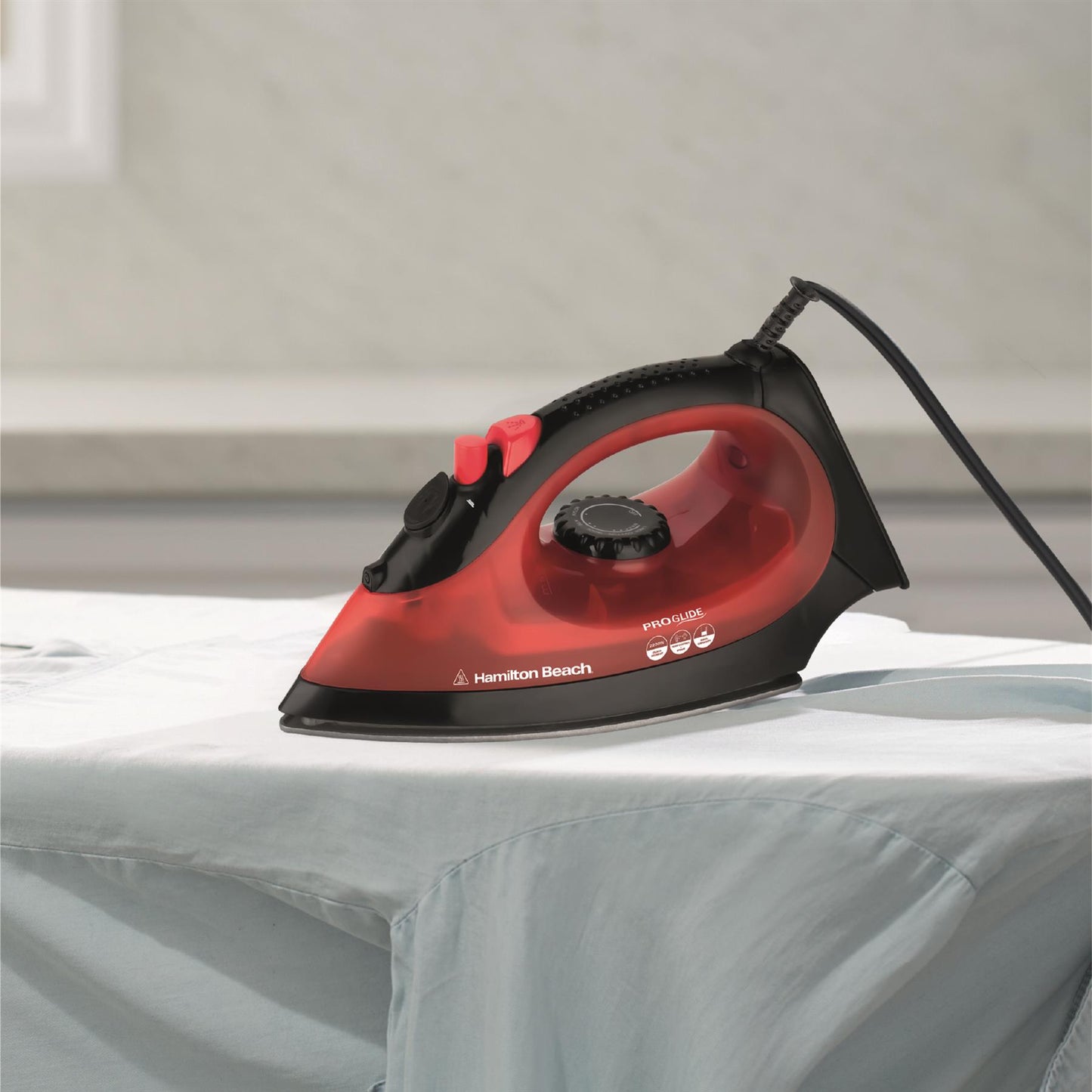 Hamilton Beach ProGlide 2200W Corded Steam Iron - Red & Black