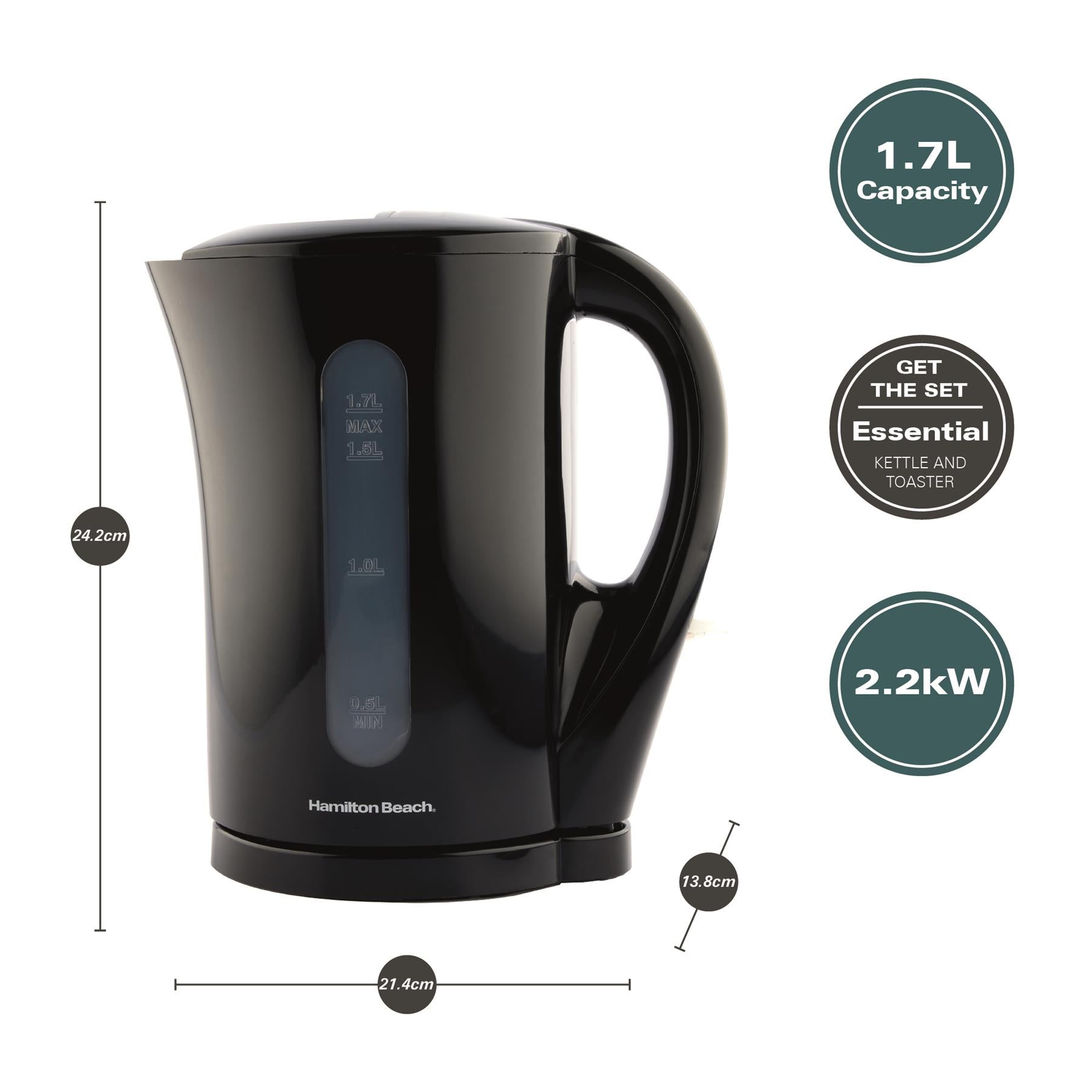 Essential 1.7L Plastic Kettles