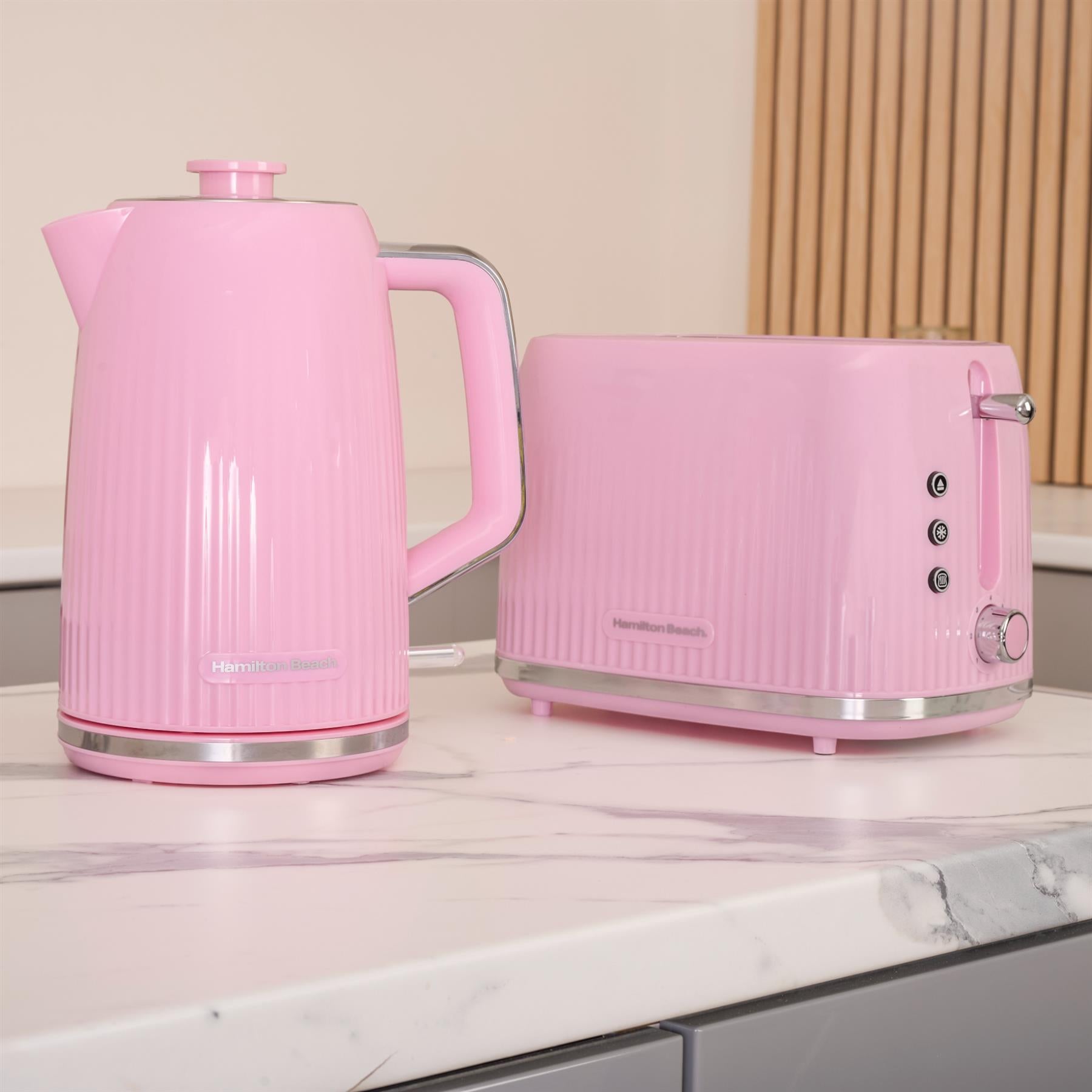 Hamilton Beach Miami Kettle & Toaster Set Flamingo Pink