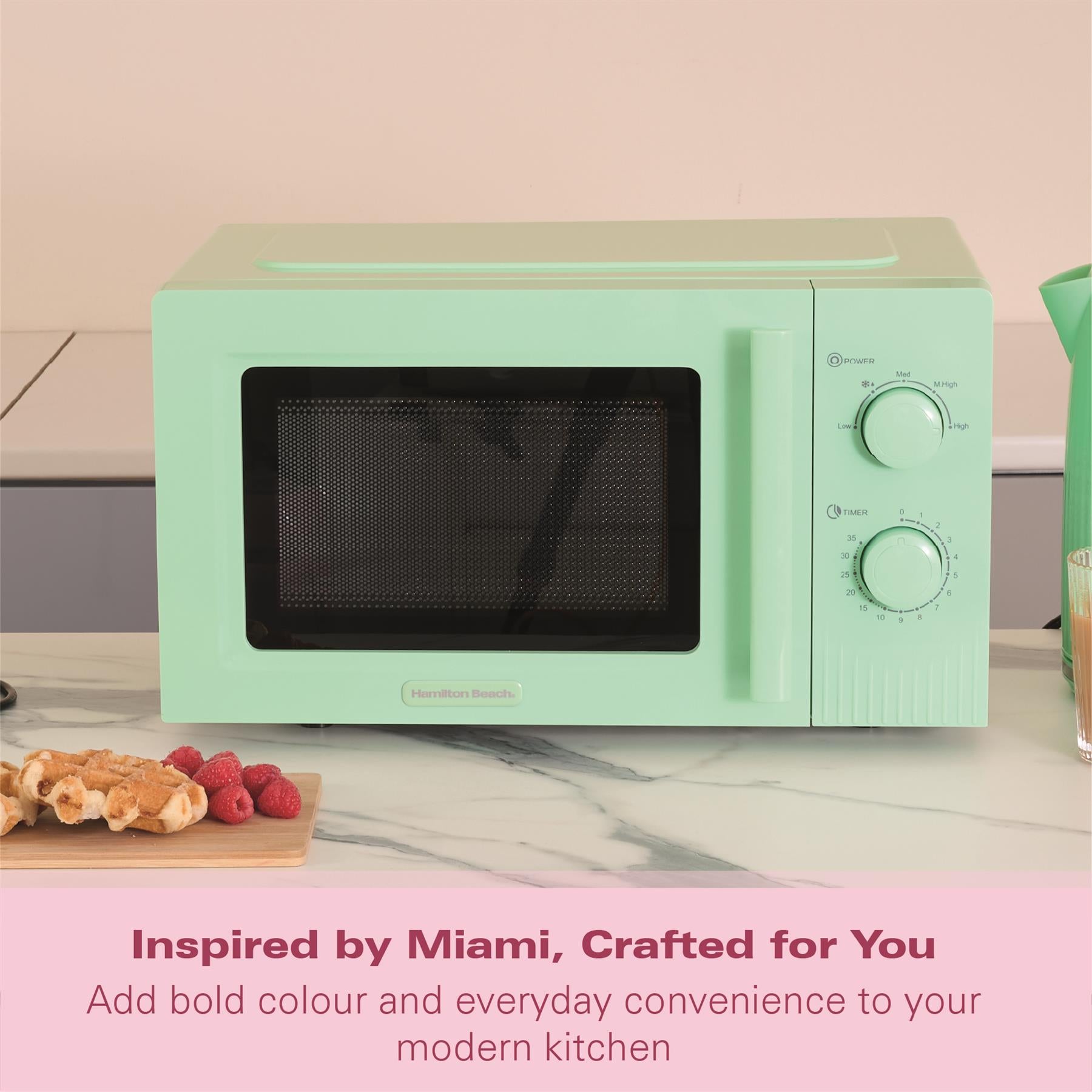 Hamilton Beach Miami Manual 800W Microwave - Mojito Mint