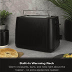 Hamilton Beach Stealth 2 Slice Textured Toaster - Matte Black - Hamilton Beach UK