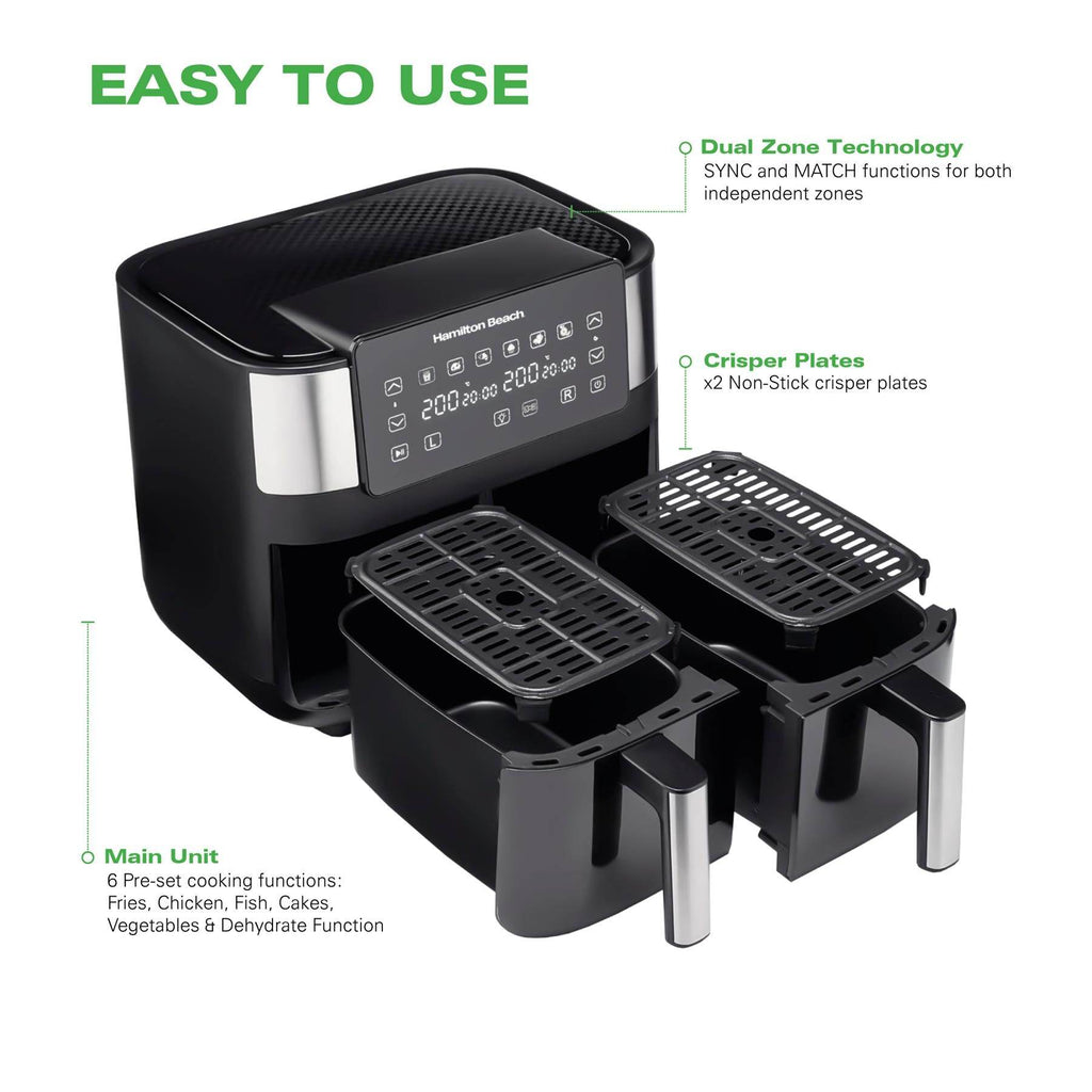 Hamilton BeachHealthyCook 8L Dual Air Fryer - Hamilton Beach UK