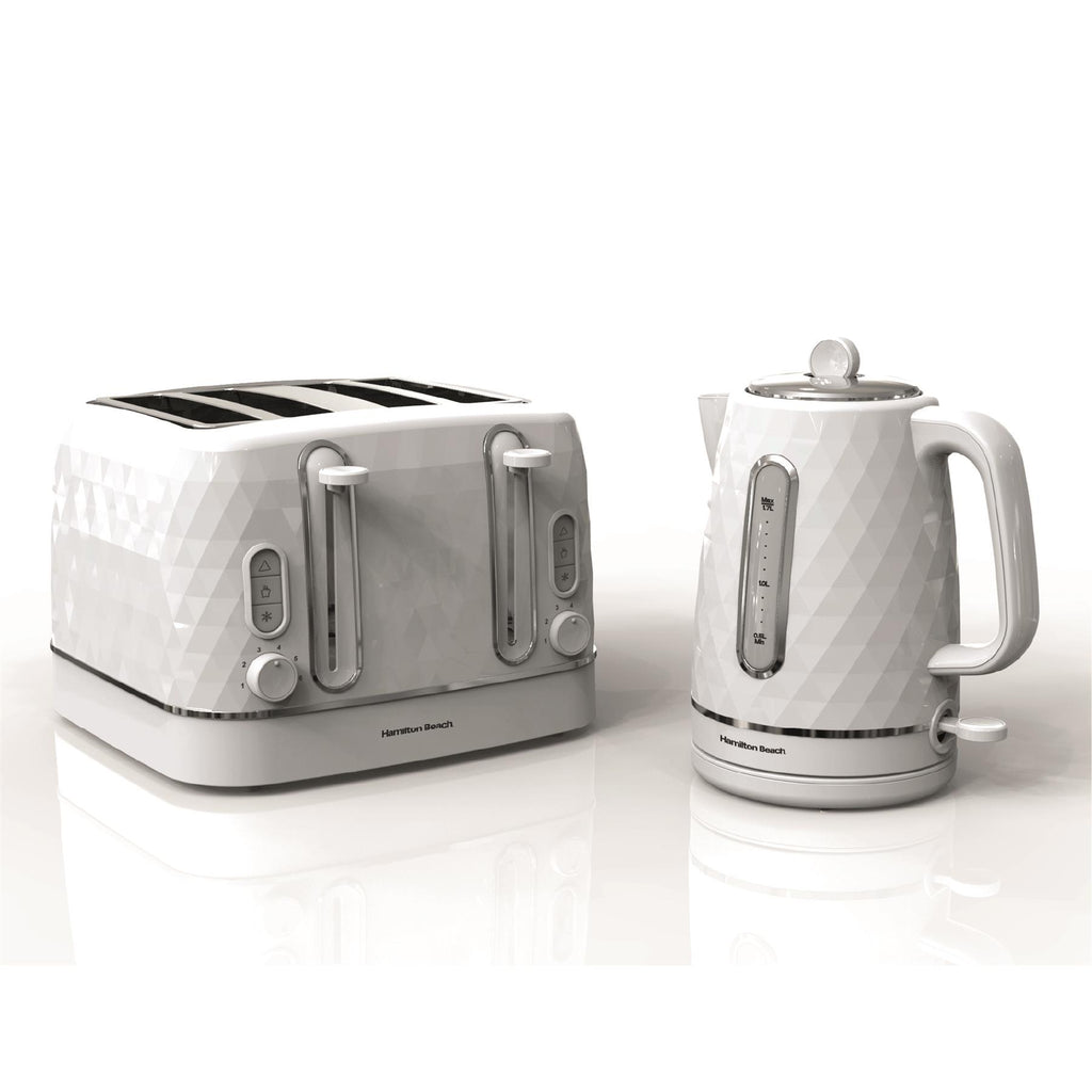 Hamilton Beach Diamond Kettle & Toaster Set White