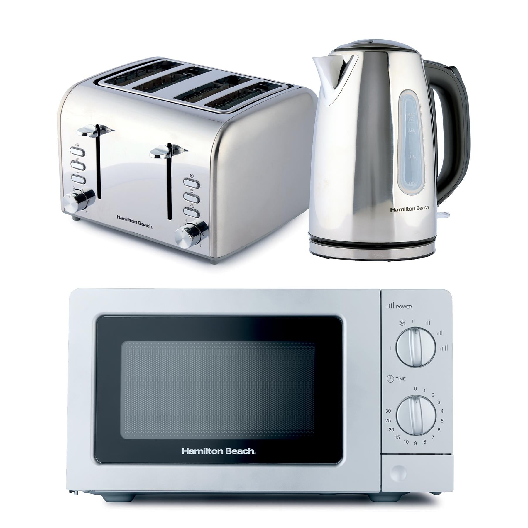Rise Kettle, Toaster & Microwave Set - Polished