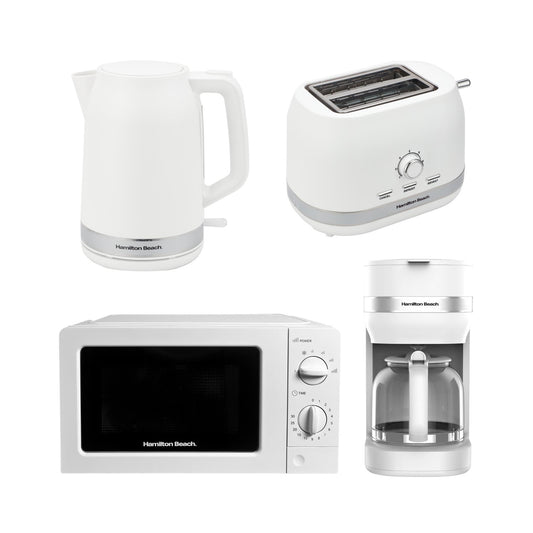 Hamilton Beach Ella White Kitchen Bundle with Coffee