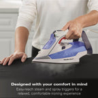 Hamilton Beach Pro SteamMax 3000w Steam Iron - White & Blue - Hamilton Beach UK