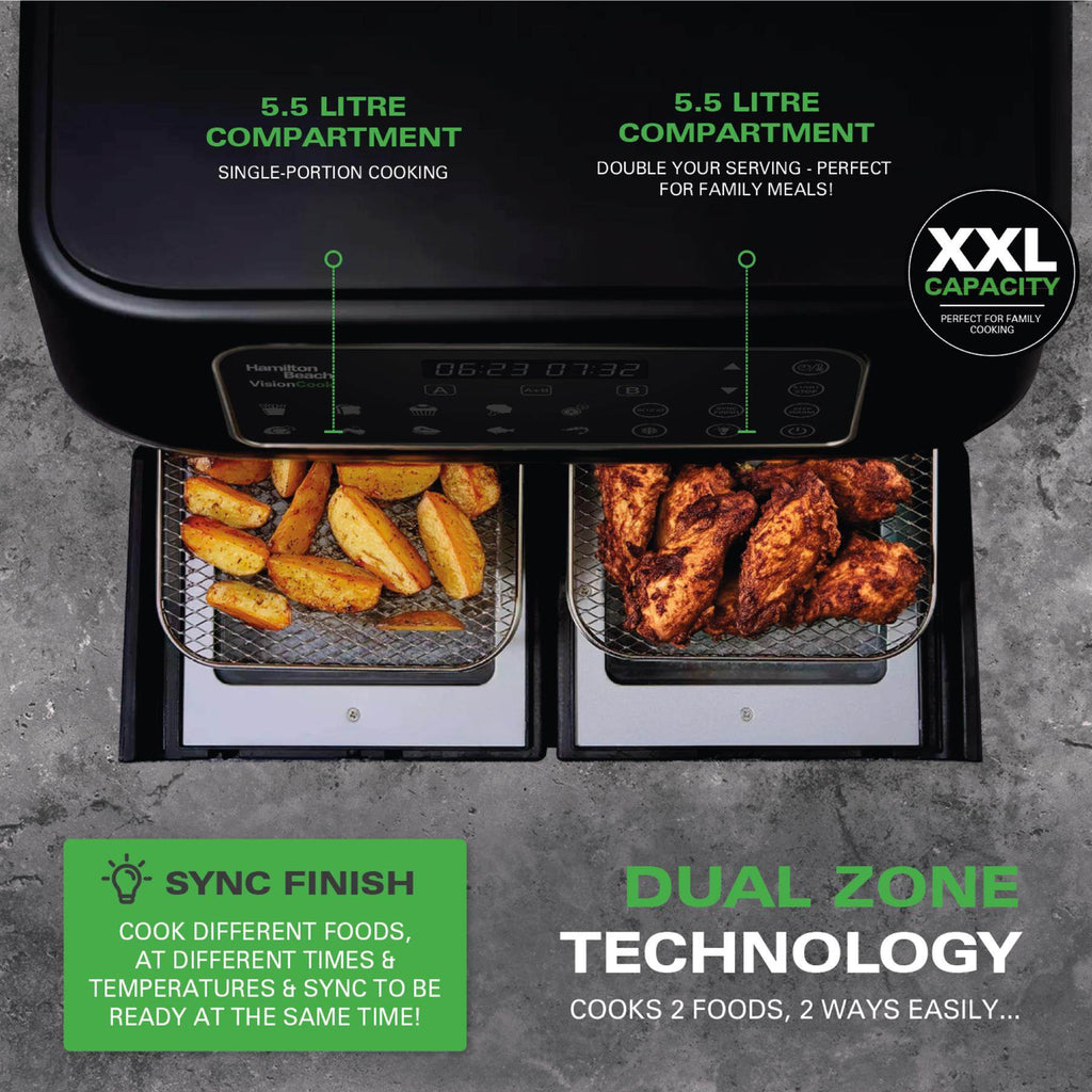 Hamilton Beach VisionCook 11L Digital Dual Air Fryer Oven - Hamilton Beach UK