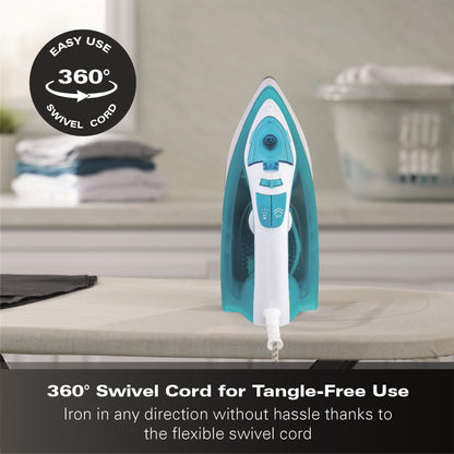 Hamilton Beach SteamMax 2200W Aqua & White Steam Iron