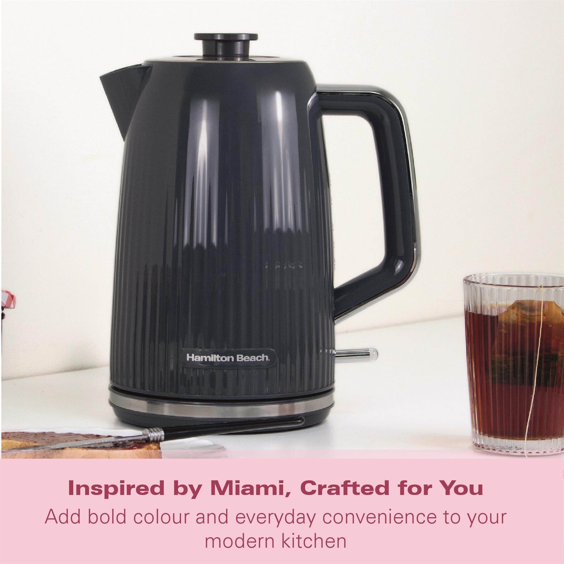Hamilton Beach Miami 1.7L Kettle Charcoal Grey - Hamilton Beach UK
