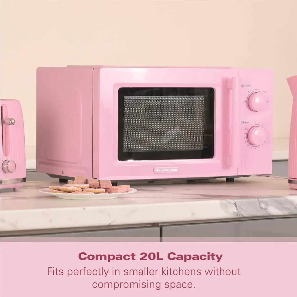 Hamilton Beach Miami Manual 800W Microwave - Flamingo Pink - Hamilton Beach UK