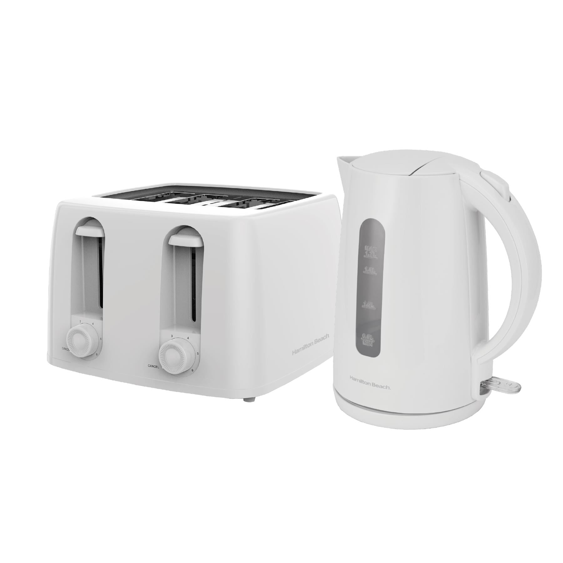 Essential Rapid Boil Kettle & 4 Slice Toaster Set - White