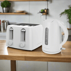 Hamilton Beach Essential Rapid Boil Kettle & 4 Slice Toaster Set - White - Hamilton Beach UK