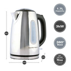 Hamilton Beach Rise Stainless Steel 1.7L Kettle - Polished