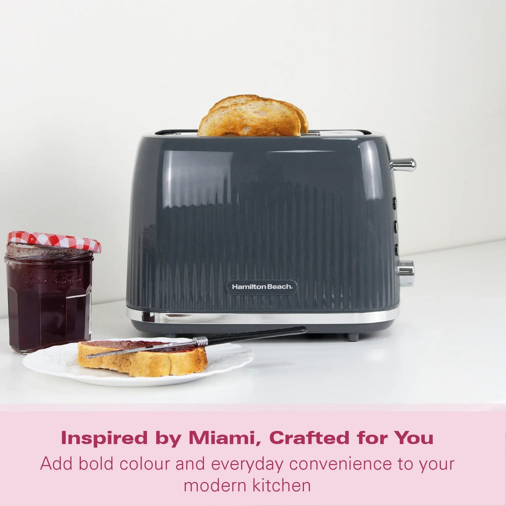 Hamilton Beach Miami 2 Slice Toaster Charcoal Grey - Hamilton Beach UK