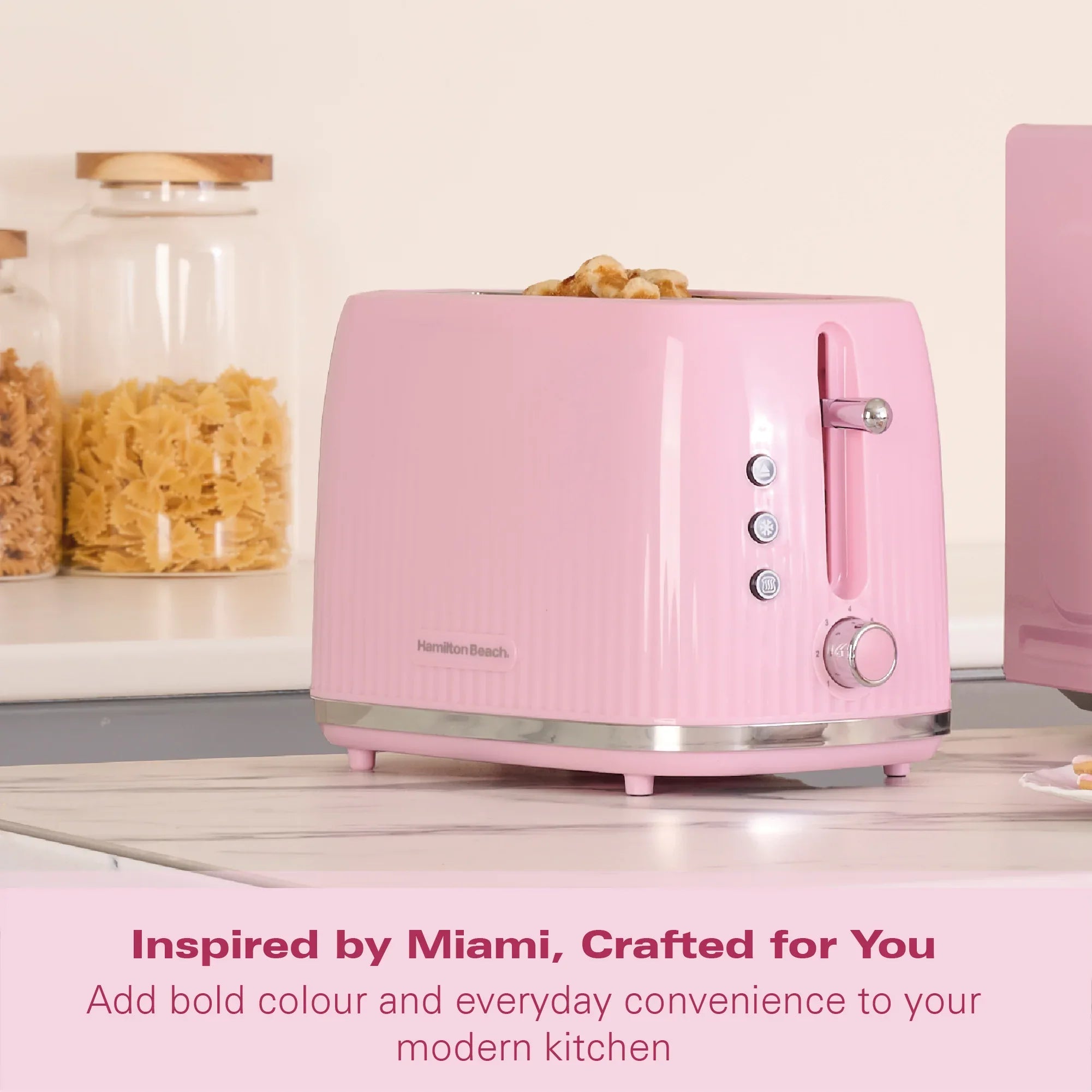 Hamilton Beach Miami 2 Slice Toaster Flamingo Pink - Hamilton Beach UK