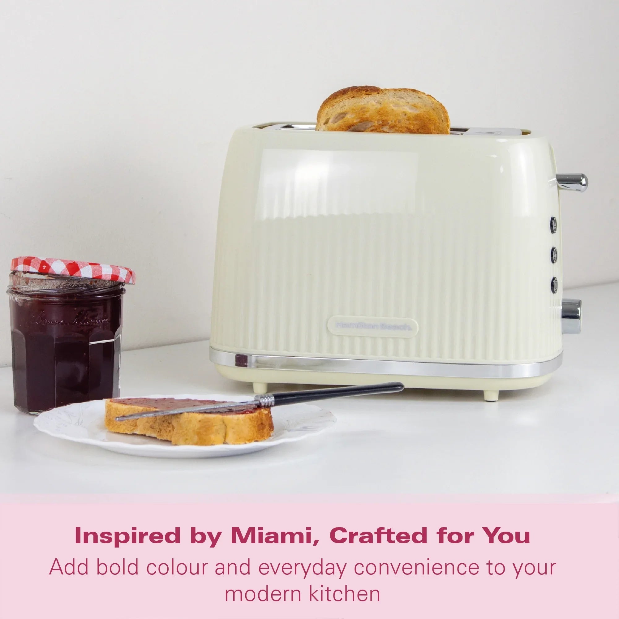 Hamilton Beach Miami 2 Slice Toaster Sand - Hamilton Beach UK