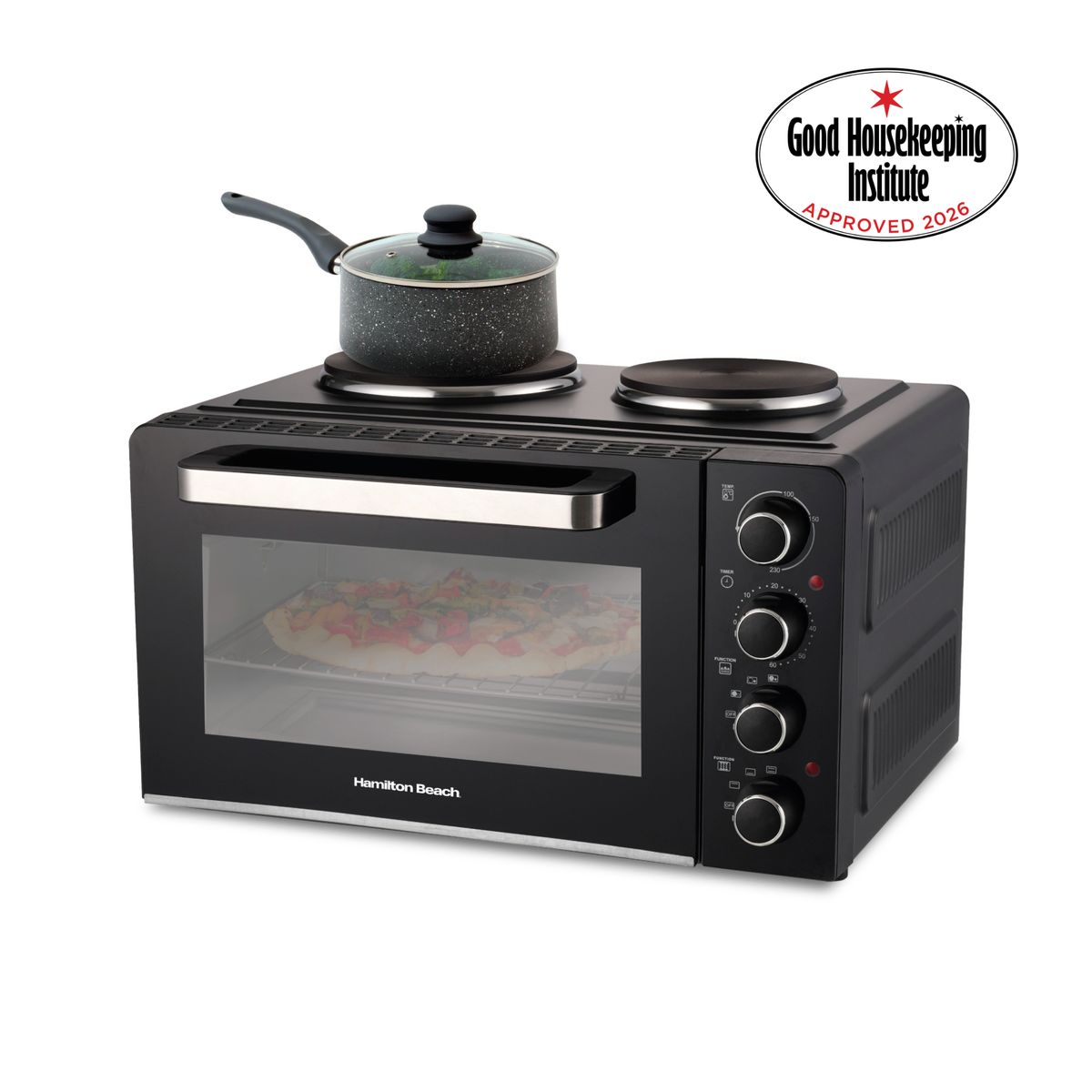Hamilton Beach 28L Mini Oven with Double Hotplate