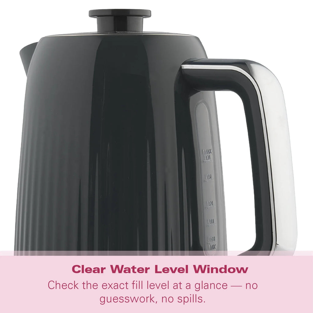 Hamilton Beach Miami 1.7L Kettle Charcoal Grey - Hamilton Beach UK