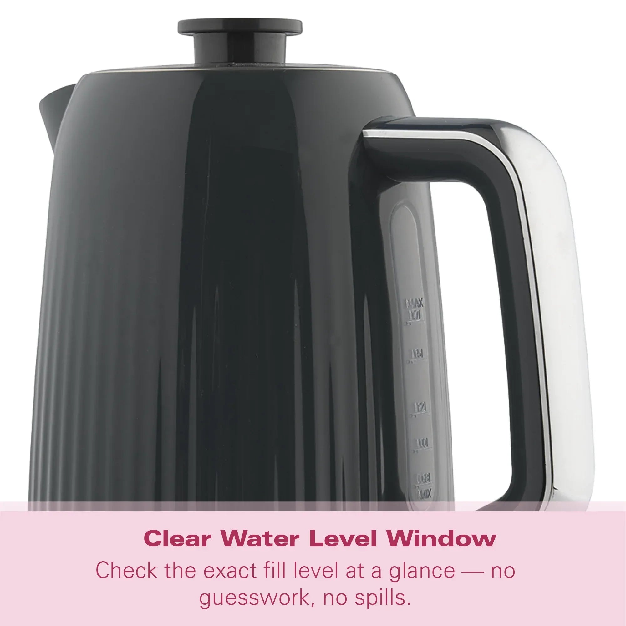 Hamilton Beach Miami 1.7L Kettle Charcoal Grey - Hamilton Beach UK