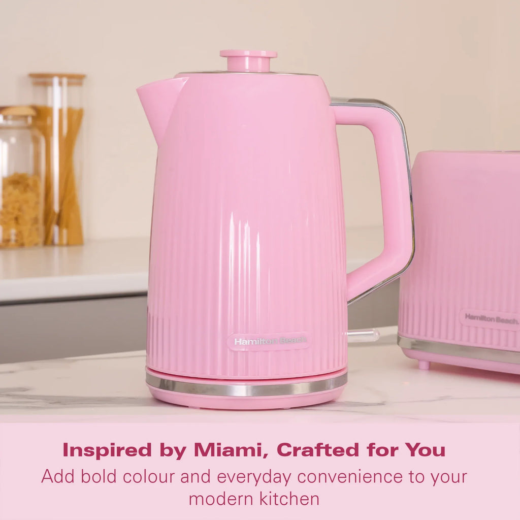 Hamilton Beach Miami 1.7L Kettle Flamingo Pink - Hamilton Beach UK