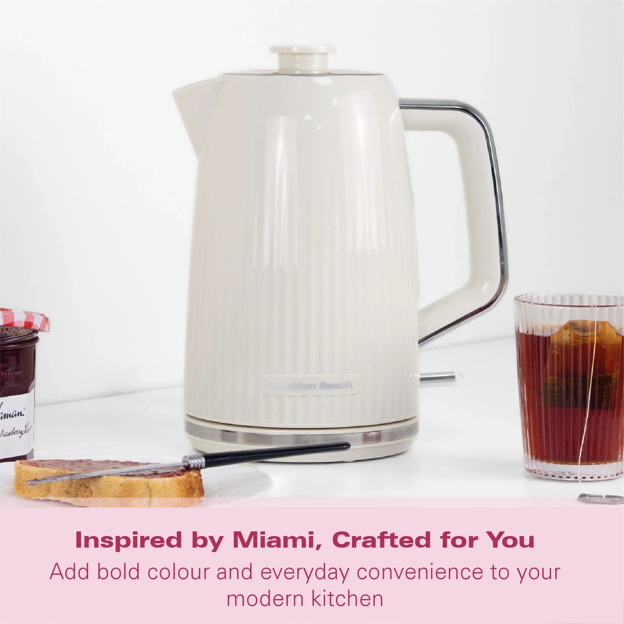 Hamilton Beach Miami 1.7L Kettle Sand - Hamilton Beach UK