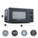Hamilton Beach 20L Standard Microwave - Black - Hamilton Beach UK