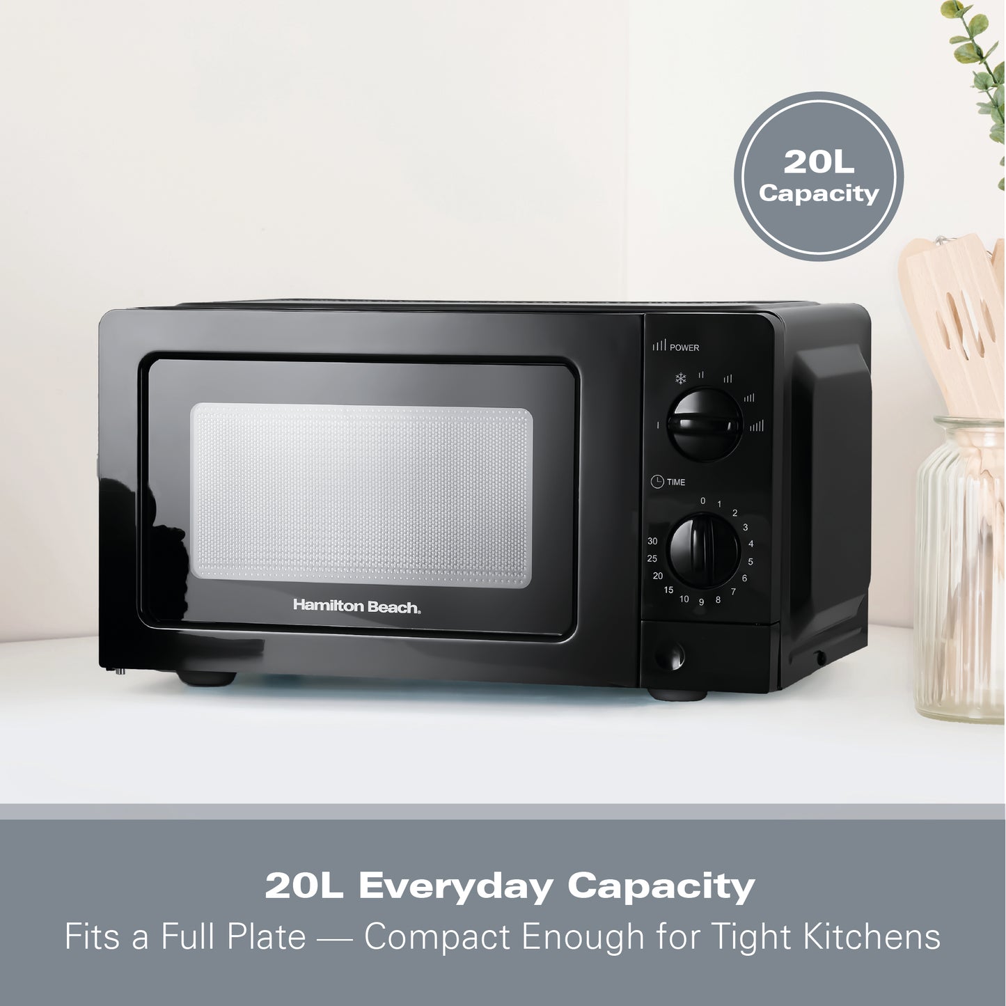 Hamilton Beach 20L Standard Black Microwave