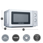 Hamilton Beach 20L Standard Microwave - Silver - Hamilton Beach UK