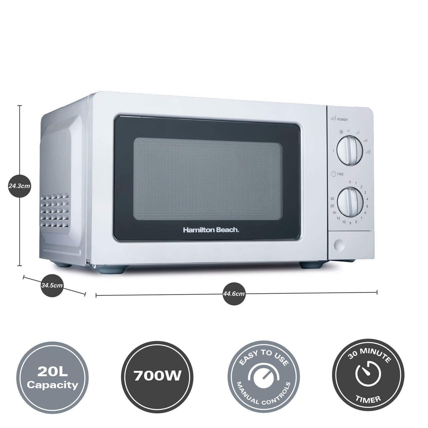 Hamilton Beach 20L Standard Silver Microwave