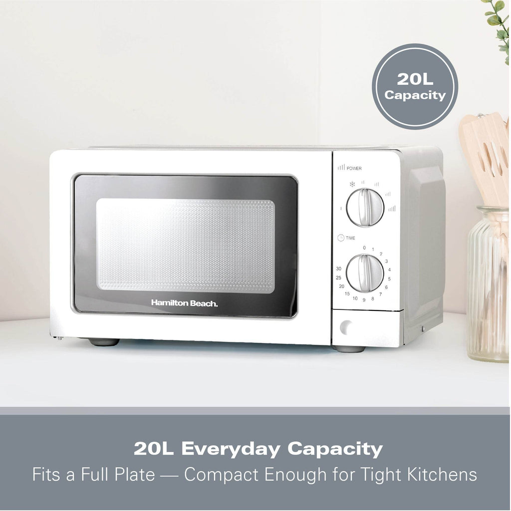 Hamilton Beach 20L Standard Microwave - White - Hamilton Beach UK