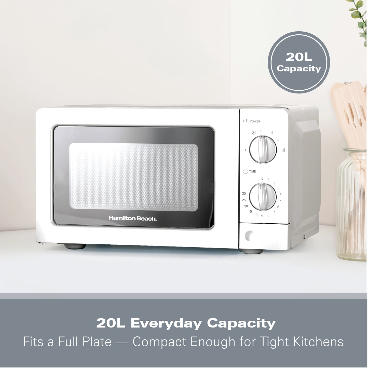 Hamilton Beach 20L Standard White Microwave