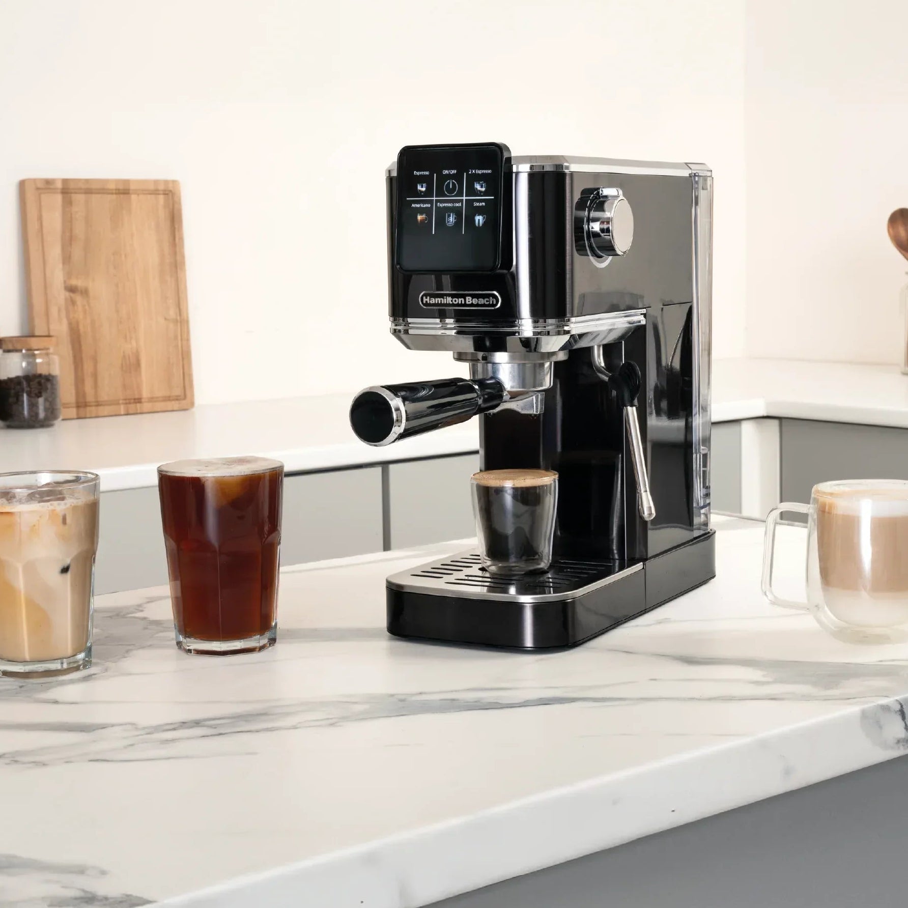 Hamilton Beach BaristaPro Touch 5-in-1 Espresso Machine Black