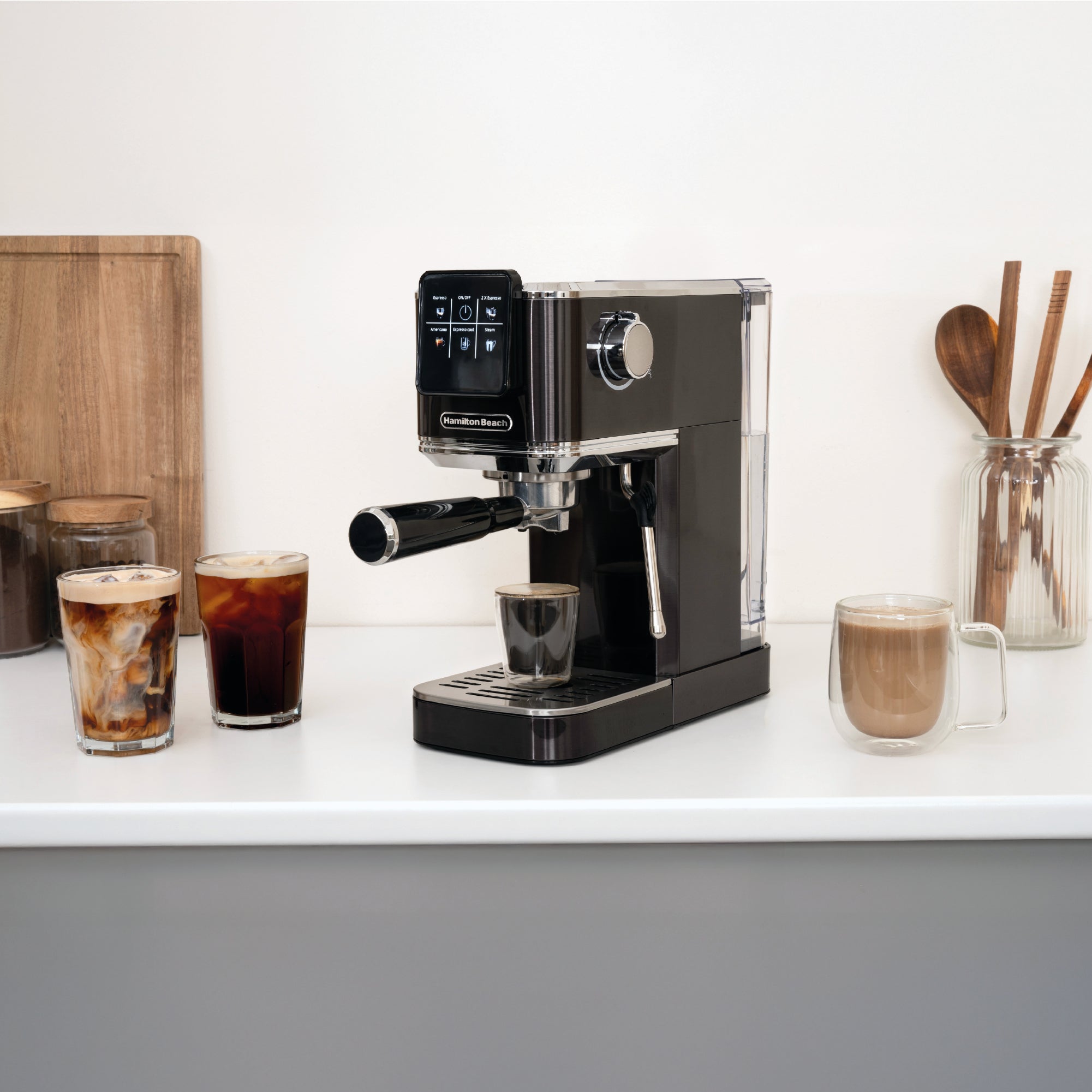 Hamilton Beach BaristaPro Touch 5-in-1  Espresso Machine Black