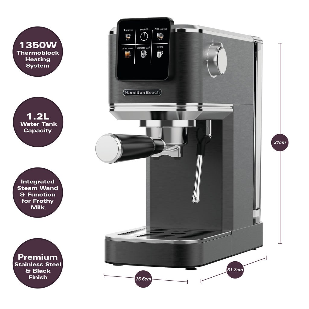 Hamilton Beach BaristaPro Touch 5-in-1  Espresso Machine Black