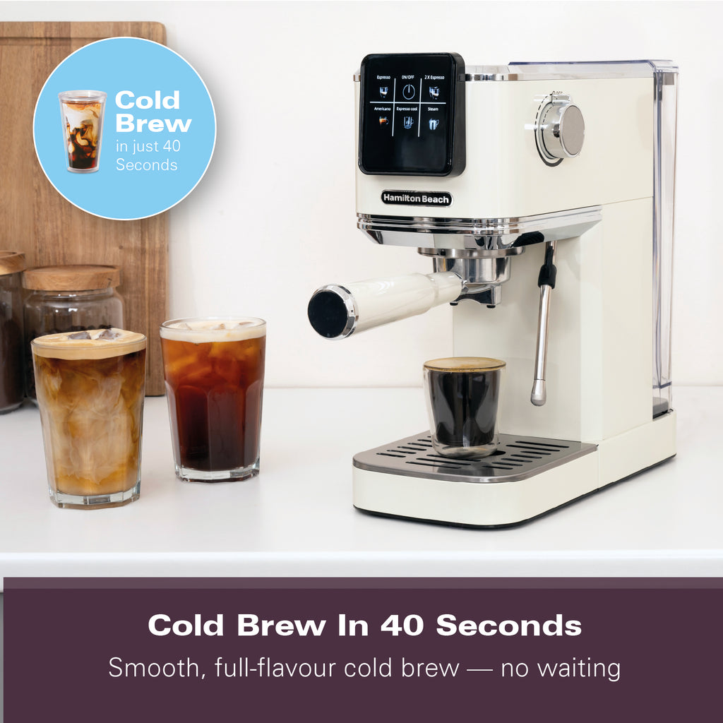 Hamilton Beach BaristaPro Touch 5-in-1 Espresso Machine - Cream