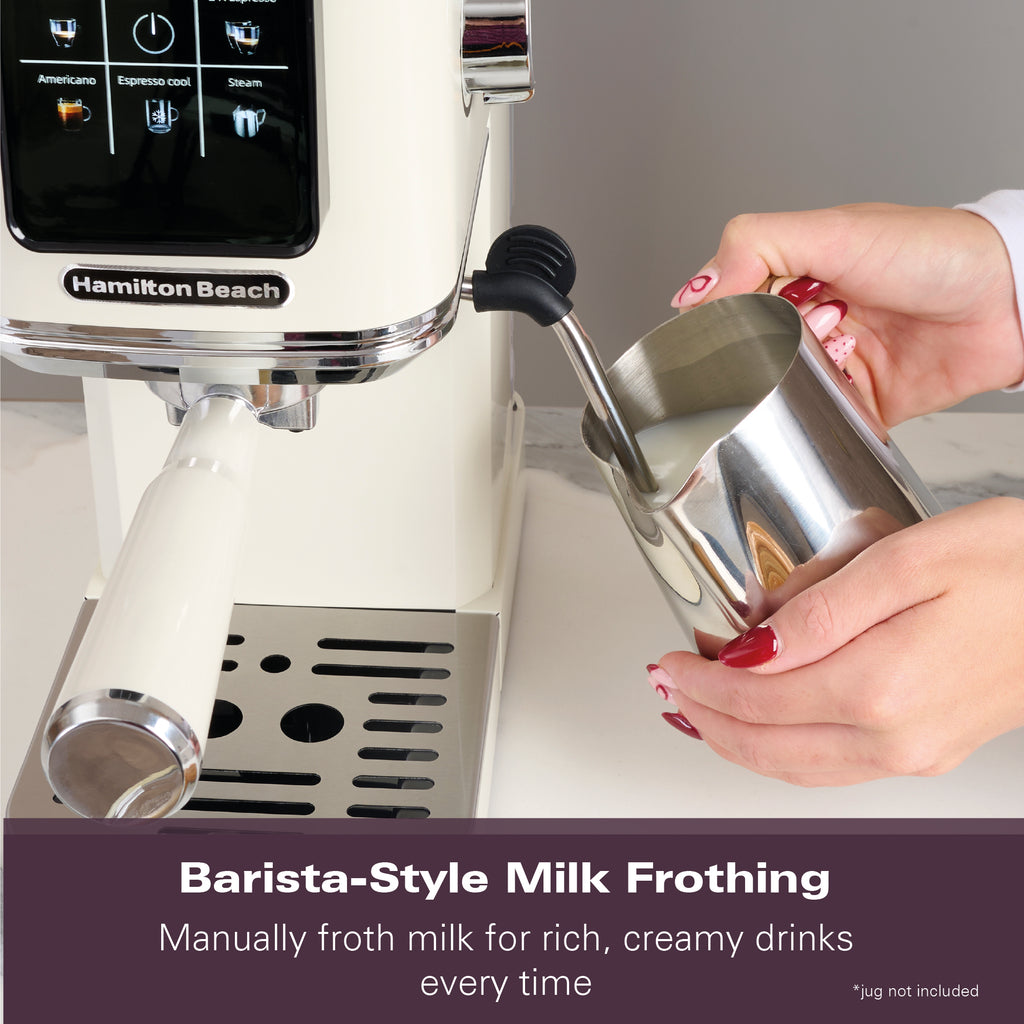 Hamilton Beach BaristaPro Touch 5-in-1 Espresso Machine - Cream