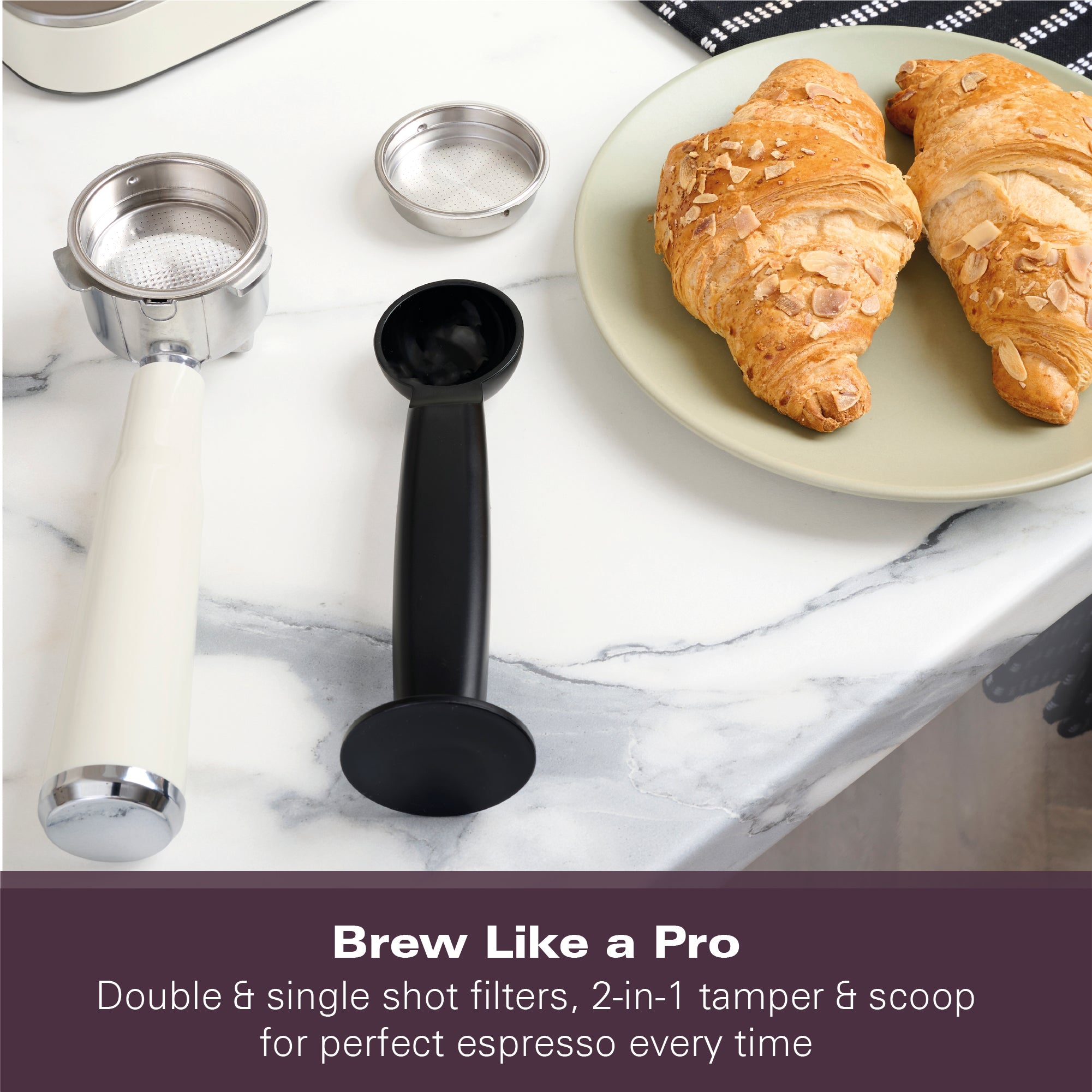 Hamilton Beach BaristaPro Touch 5-in-1 Espresso Machine - Cream