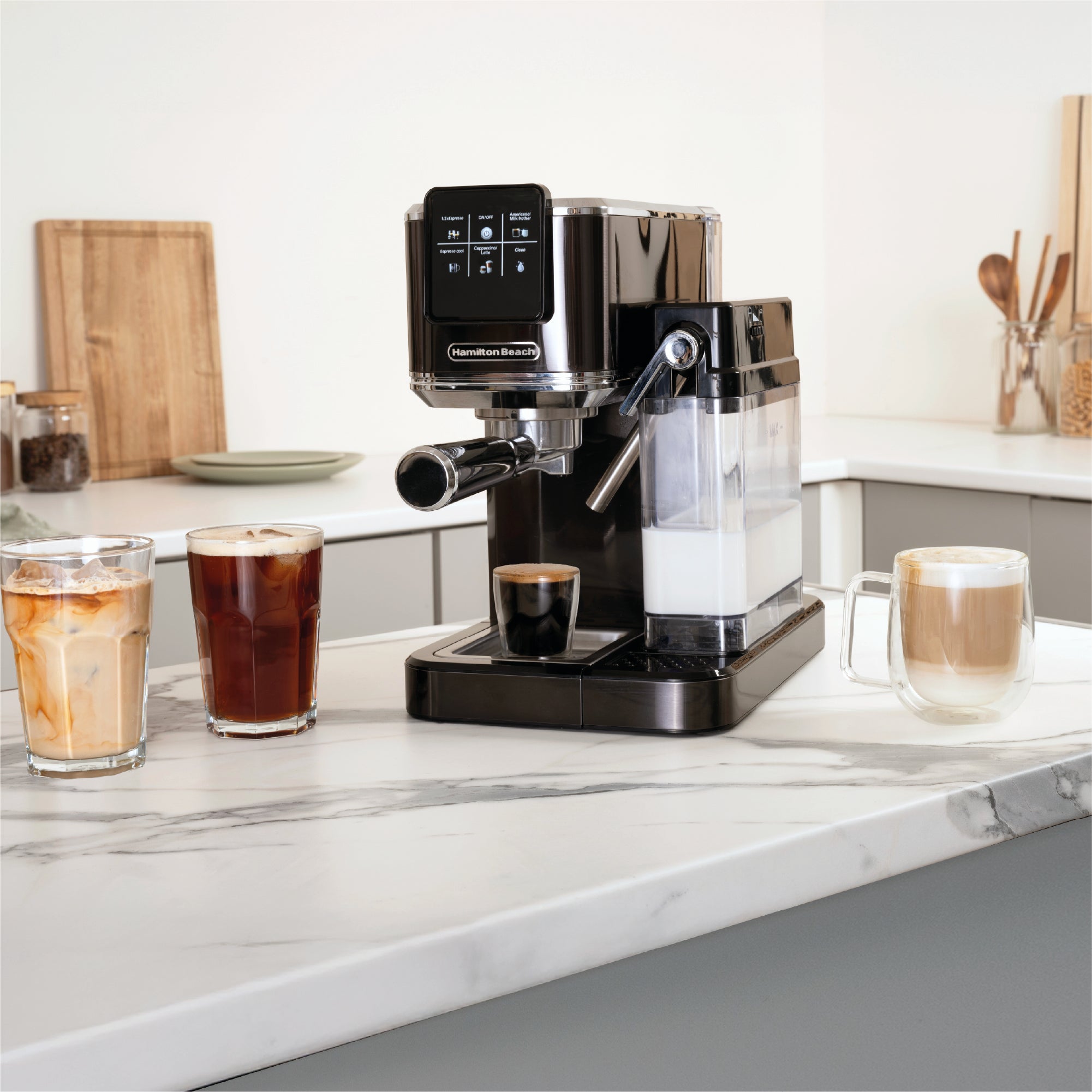 Hamilton Beach BaristaPro+ Touch 8-in-1 Espresso Machine Black
