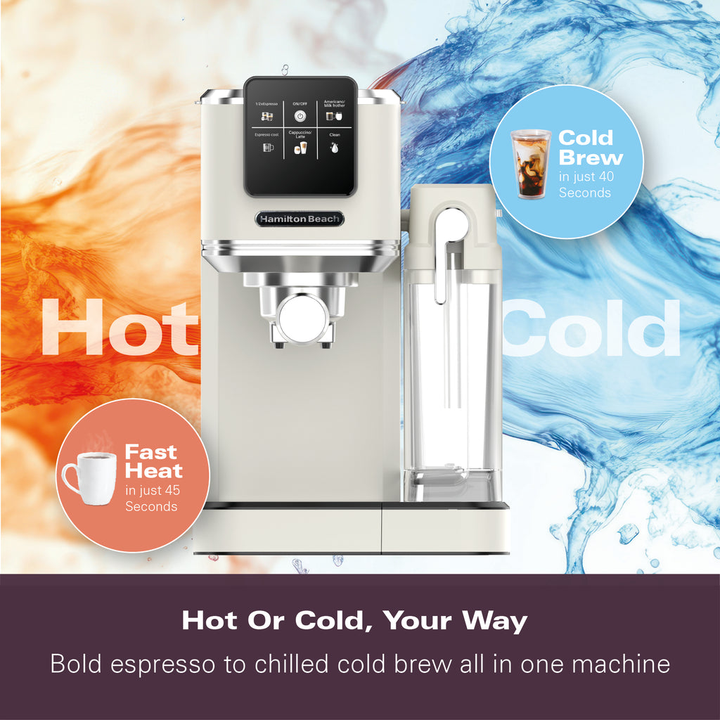 Hamilton Beach BaristaPro+ Touch 8-in-1 Espresso Machine Cream